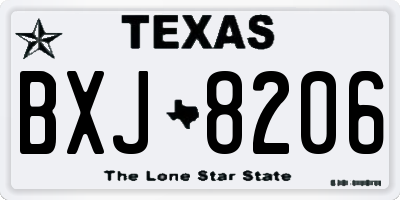 TX license plate BXJ8206