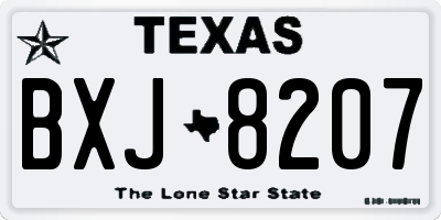 TX license plate BXJ8207