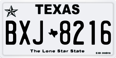 TX license plate BXJ8216