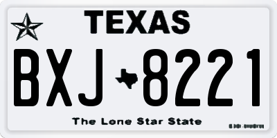 TX license plate BXJ8221