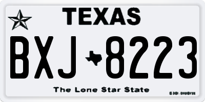 TX license plate BXJ8223