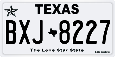 TX license plate BXJ8227