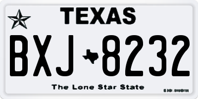 TX license plate BXJ8232