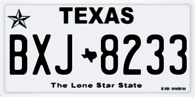 TX license plate BXJ8233