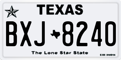 TX license plate BXJ8240