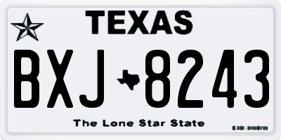 TX license plate BXJ8243