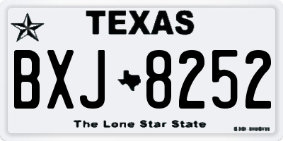 TX license plate BXJ8252