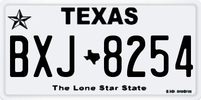 TX license plate BXJ8254
