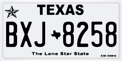 TX license plate BXJ8258