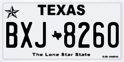 TX license plate BXJ8260