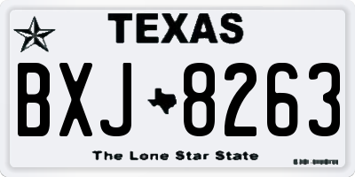 TX license plate BXJ8263