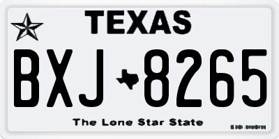 TX license plate BXJ8265