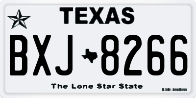 TX license plate BXJ8266