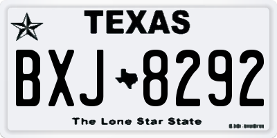 TX license plate BXJ8292