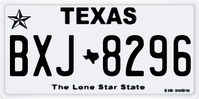 TX license plate BXJ8296