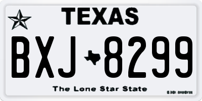 TX license plate BXJ8299