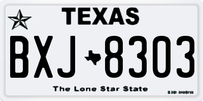 TX license plate BXJ8303