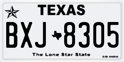TX license plate BXJ8305