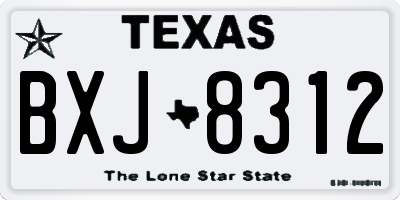 TX license plate BXJ8312