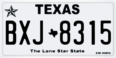TX license plate BXJ8315