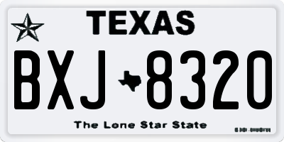 TX license plate BXJ8320