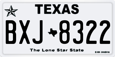 TX license plate BXJ8322