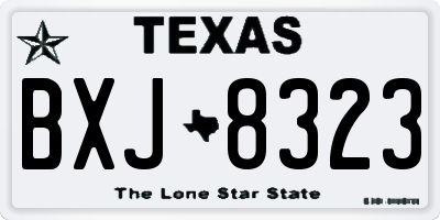 TX license plate BXJ8323
