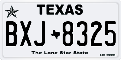TX license plate BXJ8325