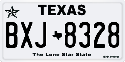 TX license plate BXJ8328