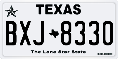 TX license plate BXJ8330
