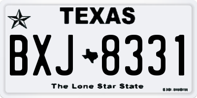 TX license plate BXJ8331