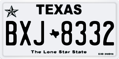 TX license plate BXJ8332