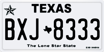 TX license plate BXJ8333
