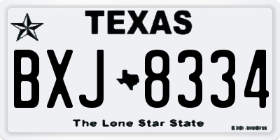 TX license plate BXJ8334