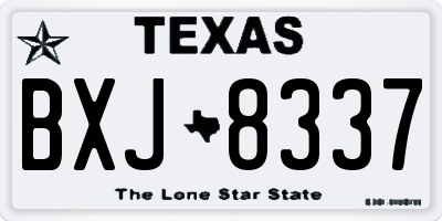 TX license plate BXJ8337