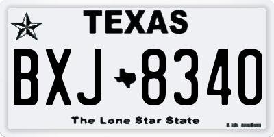 TX license plate BXJ8340