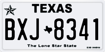 TX license plate BXJ8341