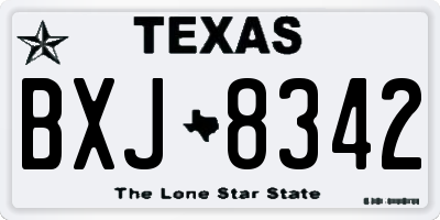 TX license plate BXJ8342