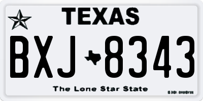 TX license plate BXJ8343