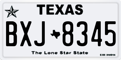 TX license plate BXJ8345