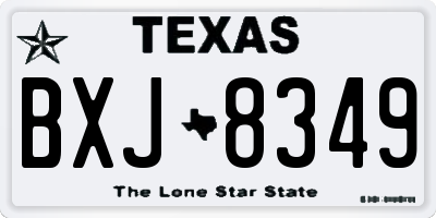 TX license plate BXJ8349