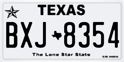 TX license plate BXJ8354