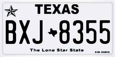 TX license plate BXJ8355