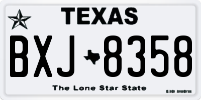 TX license plate BXJ8358