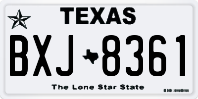 TX license plate BXJ8361