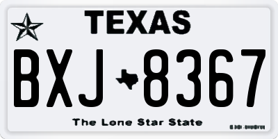 TX license plate BXJ8367