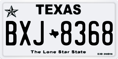 TX license plate BXJ8368