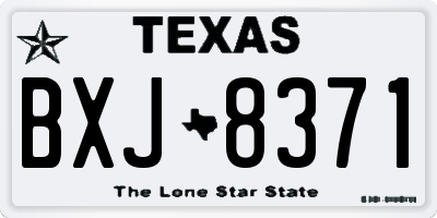TX license plate BXJ8371