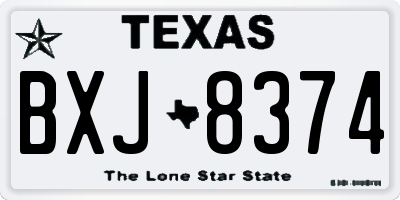 TX license plate BXJ8374