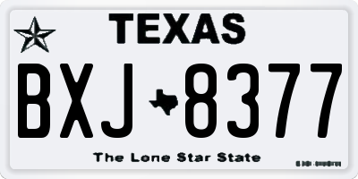 TX license plate BXJ8377